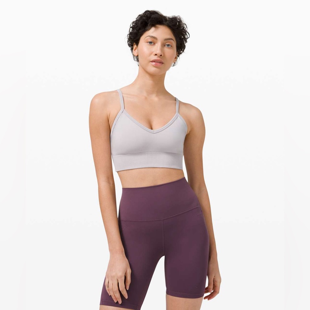 Lululemon Ebb To Street Sports  Bra Iced Iris Gray   Size 6